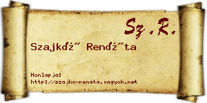 Szajkó Renáta névjegykártya
